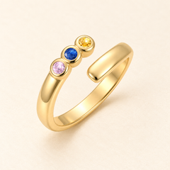 Omringd door Liefde | Open Ring met Geboortestenen
